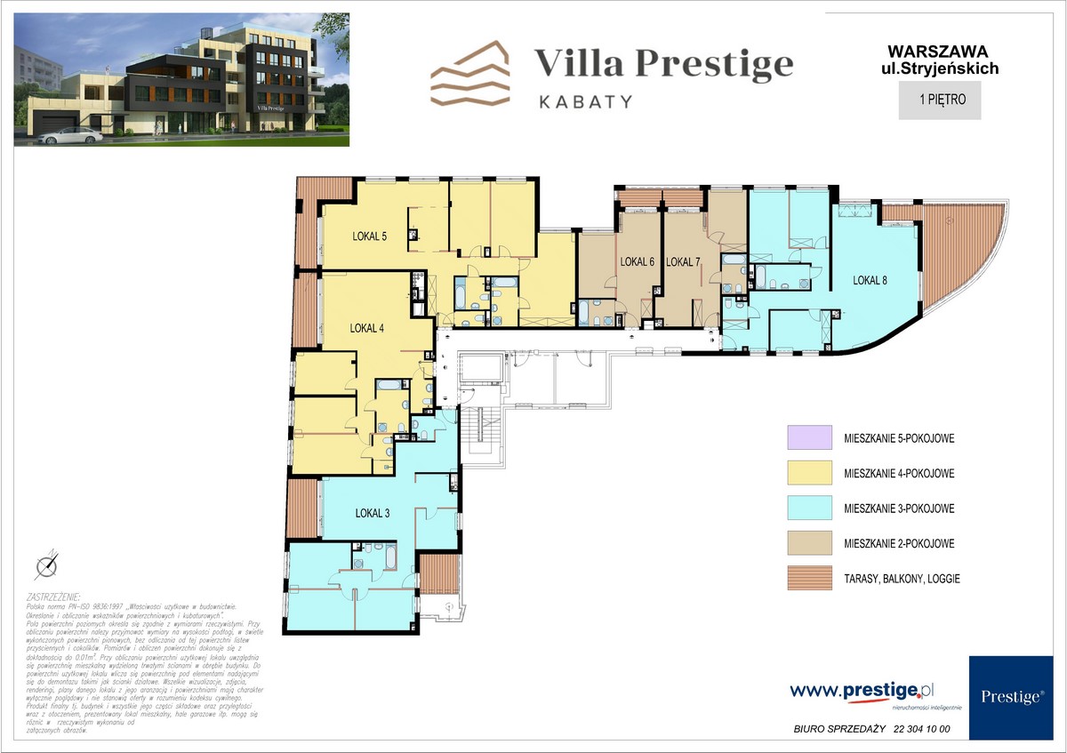 1p Villa Prestige (Apartamenty), Kabaty apartament nr 8